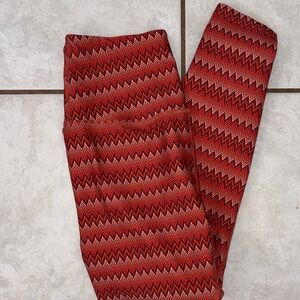 BEYOND YOGA Leggings Paprika Chevron Print High Waisted Size Large
